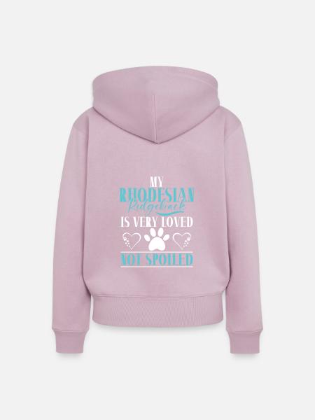 Rhodesian Ridgeback Gifts - Frauen Premium Bio Zip Hoodie - Altrosa