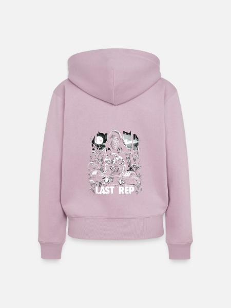 Last Rep 80s Slasher Bodybuilding - Frauen Premium Bio Zip Hoodie - Altrosa