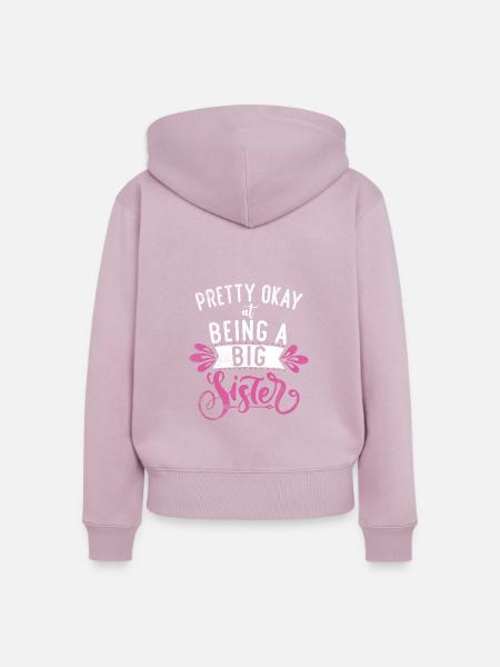 Big Sister Gift - Frauen Premium Bio Zip Hoodie - Altrosa