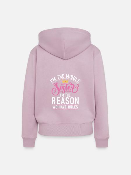 Middle Sister Gifts - Frauen Premium Bio Zip Hoodie - Altrosa