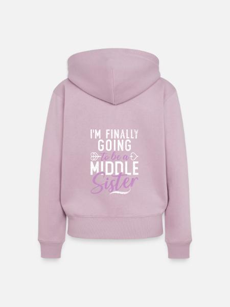 Middle Sister Gifts - Frauen Premium Bio Zip Hoodie - Altrosa