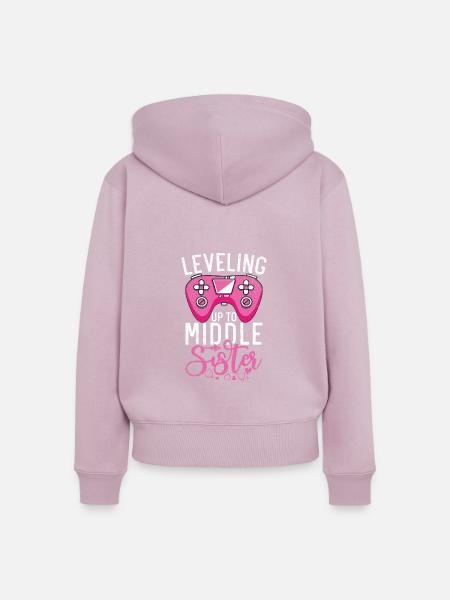 Middle Sister Gifts - Frauen Premium Bio Zip Hoodie - Altrosa