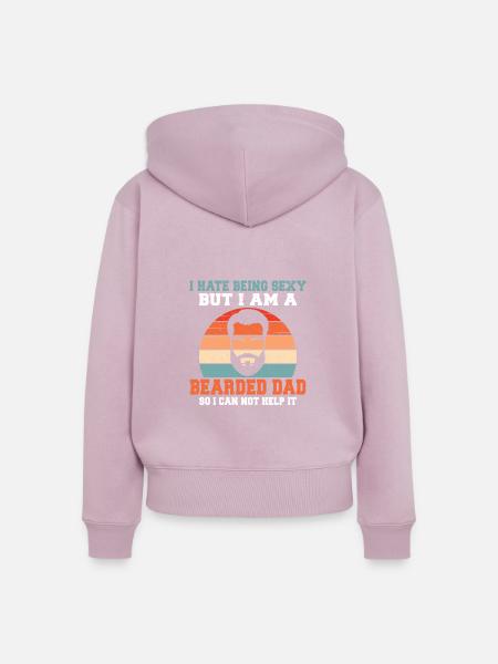 Giftidea Beard Men - Frauen Premium Bio Zip Hoodie - Altrosa