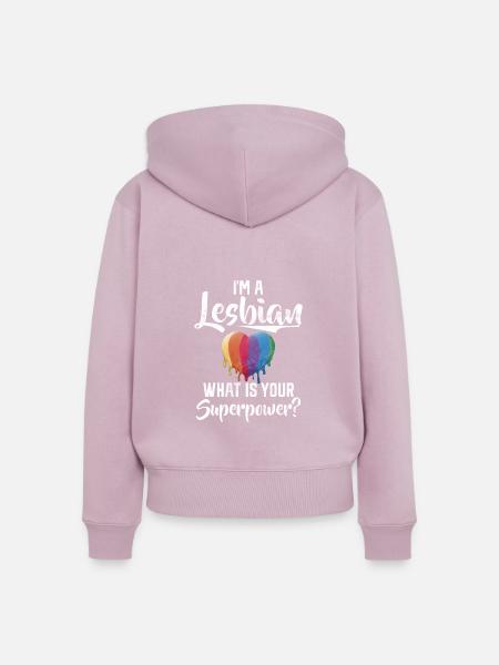 Lesbian Gifts - Frauen Premium Bio Zip Hoodie - Altrosa