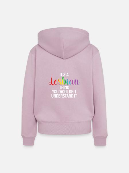 Lesbian Gifts - Frauen Premium Bio Zip Hoodie - Altrosa
