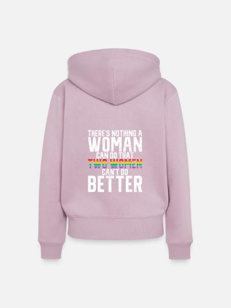 Lesbian Gifts - Frauen Premium Bio Zip Hoodie - Altrosa