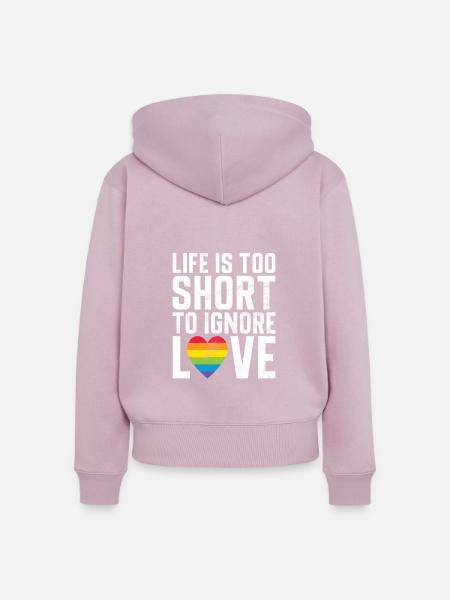 Lesbian Gifts - Frauen Premium Bio Zip Hoodie - Altrosa