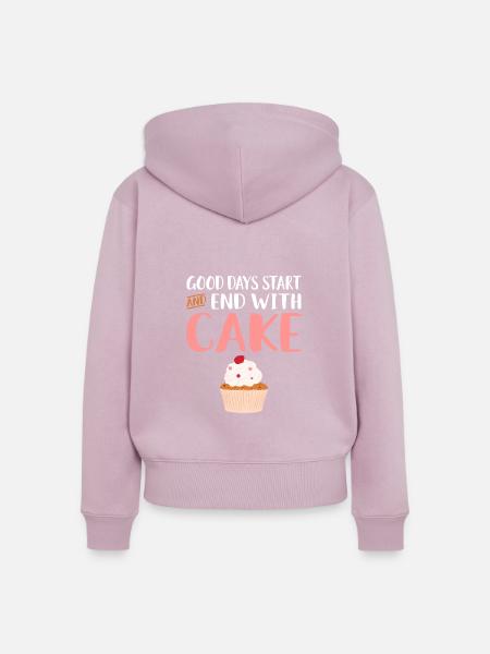Cake Lover Cake Gift - Frauen Premium Bio Zip Hoodie - Altrosa