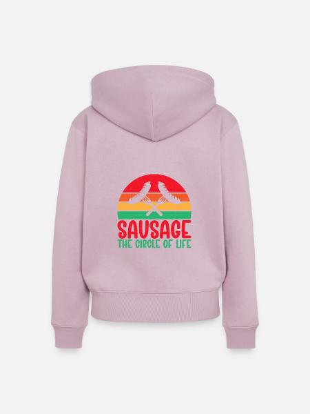 Sausage Lover - Frauen Premium Bio Zip Hoodie - Altrosa