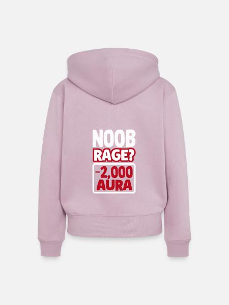 Noob Rage? -2000 aura - Frauen Premium Bio Zip Hoodie - Altrosa
