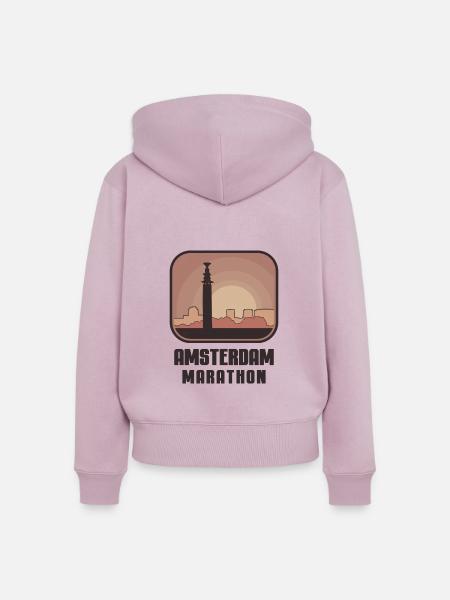 Amsterdam Marathon - Frauen Premium Bio Zip Hoodie - Altrosa