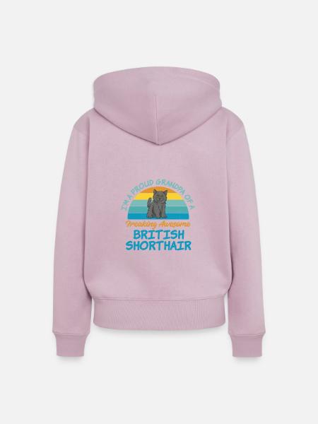 British Shorthair Gifts - Frauen Premium Bio Zip Hoodie - Altrosa