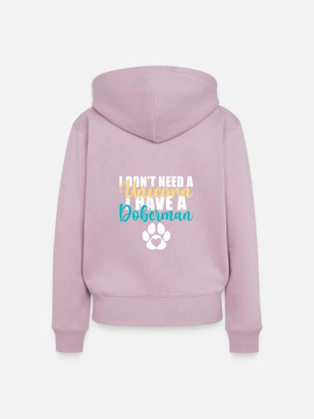 Doberman Gifts - Frauen Premium Bio Zip Hoodie - Altrosa