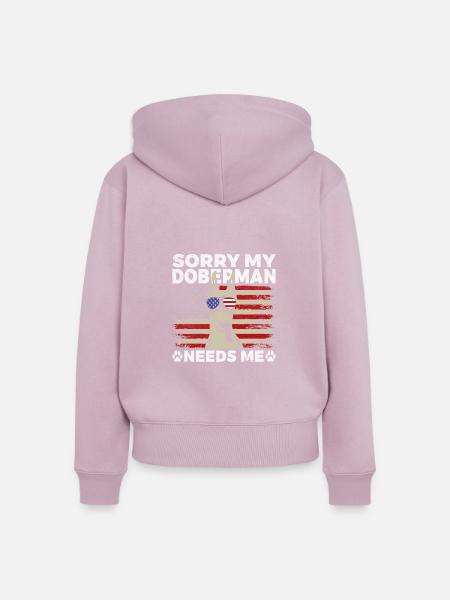 Doberman Gifts - Frauen Premium Bio Zip Hoodie - Altrosa