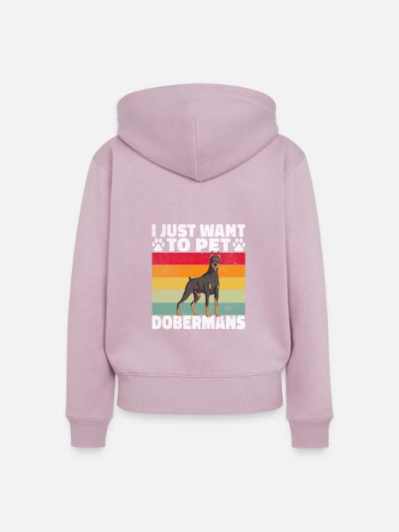 Doberman Gifts - Frauen Premium Bio Zip Hoodie - Altrosa