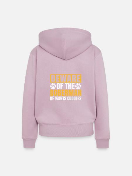 Doberman Gifts - Frauen Premium Bio Zip Hoodie - Altrosa