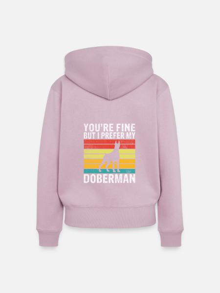 Doberman Gifts - Frauen Premium Bio Zip Hoodie - Altrosa
