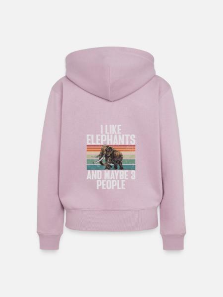 Elephant Lovers Gifts - Frauen Premium Bio Zip Hoodie - Altrosa