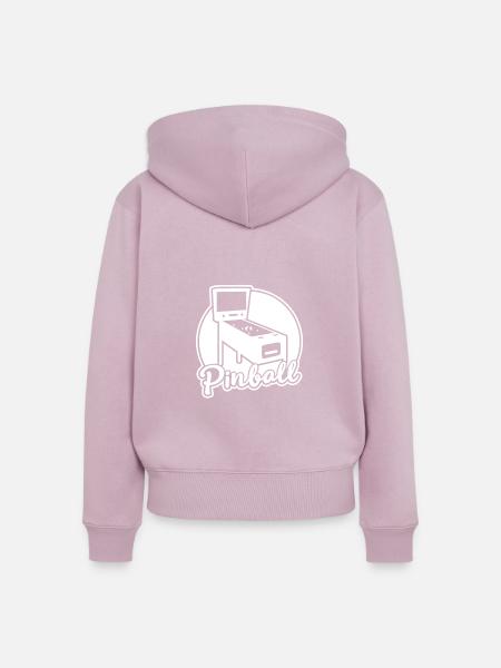 Silhouette Pinball Automat Zocker - Frauen Premium Bio Zip Hoodie - Altrosa