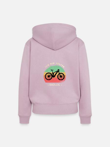 Radlos Fahrrad Spruch Geschenk - Frauen Premium Bio Zip Hoodie - Altrosa