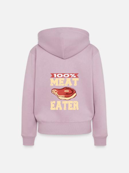 100% Fleischfresser - Frauen Premium Bio Zip Hoodie - Altrosa