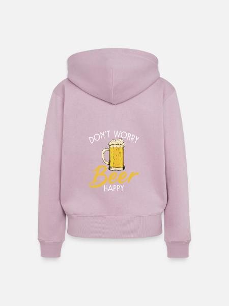 Biertrinker Bier Geschenke - Frauen Premium Bio Zip Hoodie - Altrosa