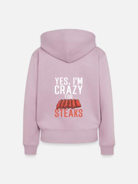 Steak Lover Steak Geschenk - Frauen Premium Bio Zip Hoodie - Altrosa