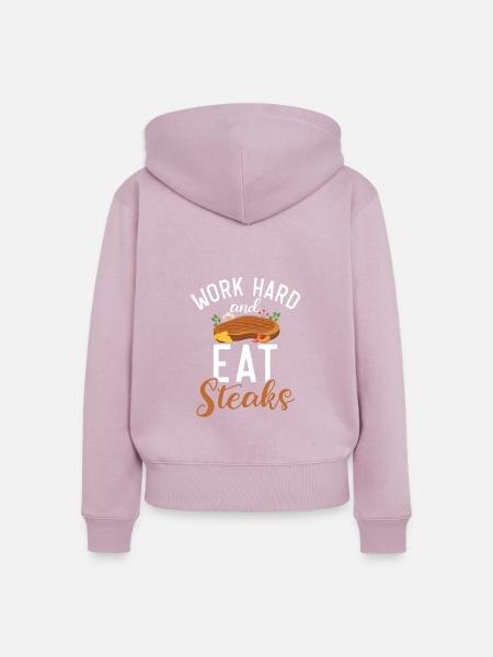 Steak Lover Steak Geschenk - Frauen Premium Bio Zip Hoodie - Altrosa