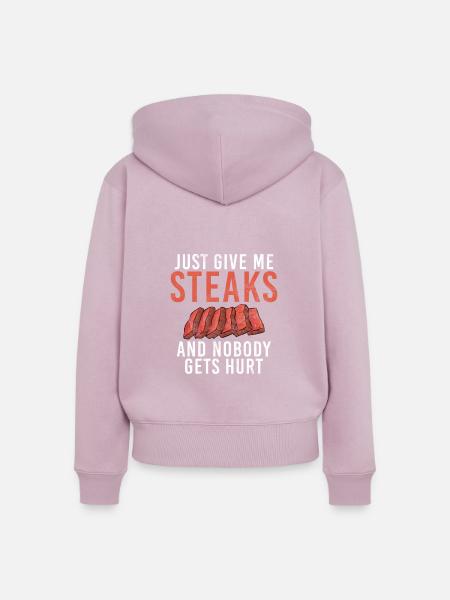 Steak Lover Steak Geschenk - Frauen Premium Bio Zip Hoodie - Altrosa