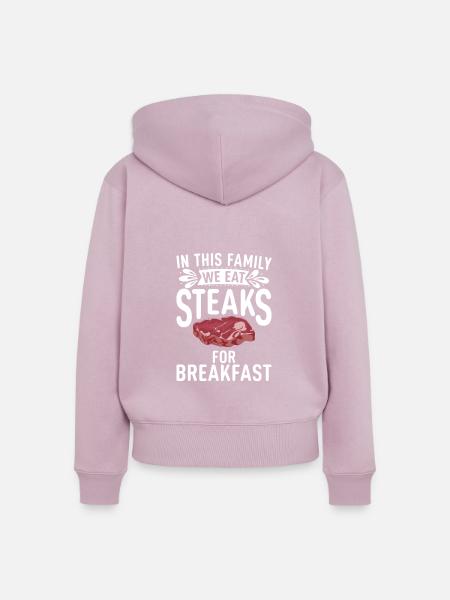 Steak Lover Steak Geschenk - Frauen Premium Bio Zip Hoodie - Altrosa