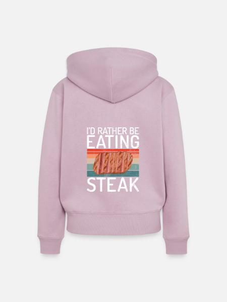 Steak Lover Steak Geschenk - Frauen Premium Bio Zip Hoodie - Altrosa