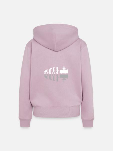 Human Evolution Funny Barkeeper Bartender - Frauen Premium Bio Zip Hoodie - Altrosa