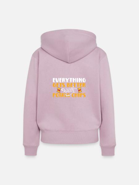 Kartoffelchips Geschenk - Frauen Premium Bio Zip Hoodie - Altrosa