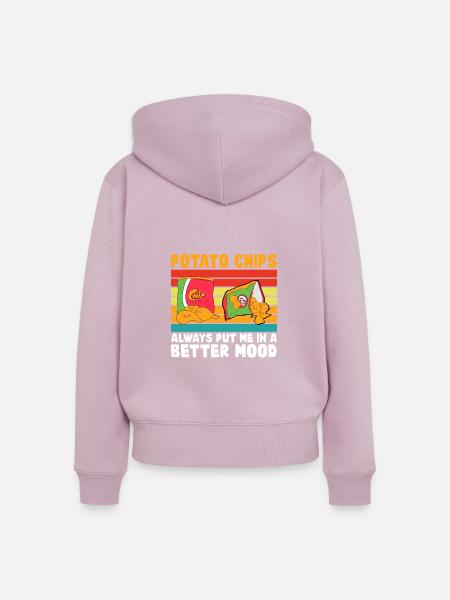 Kartoffelchips Geschenk - Frauen Premium Bio Zip Hoodie - Altrosa