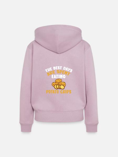Kartoffelchips Geschenk - Frauen Premium Bio Zip Hoodie - Altrosa