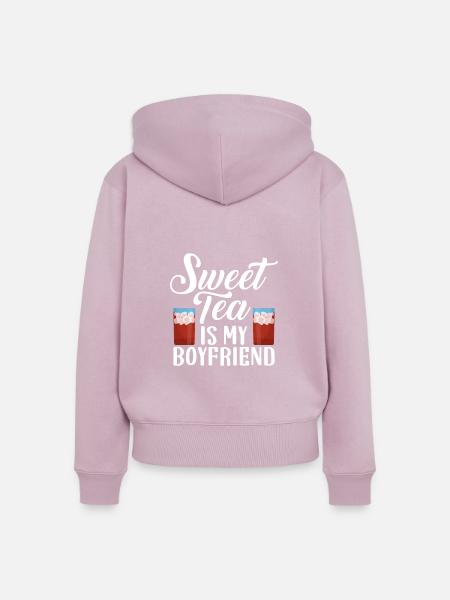 Süßer Tee Liebhaber Geschenke - Frauen Premium Bio Zip Hoodie - Altrosa