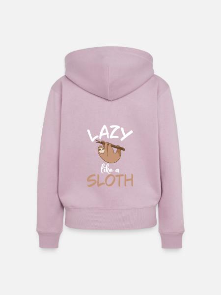 Faultier Liebhaber Faultier Geschenk - Frauen Premium Bio Zip Hoodie - Altrosa