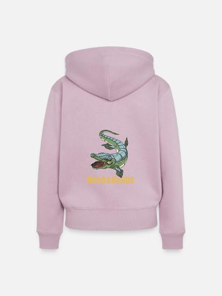 Mosasaurus Dinosaurier Kinder Schule Geschenk - Frauen Premium Bio Zip Hoodie - Altrosa