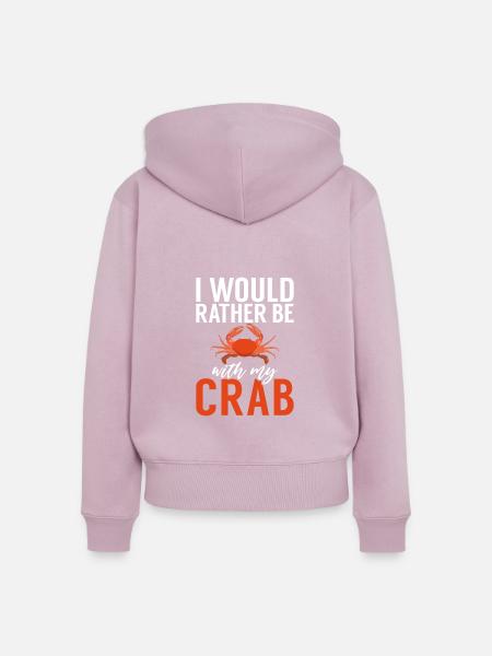 Krabbenliebhaber Geschenke - Frauen Premium Bio Zip Hoodie - Altrosa