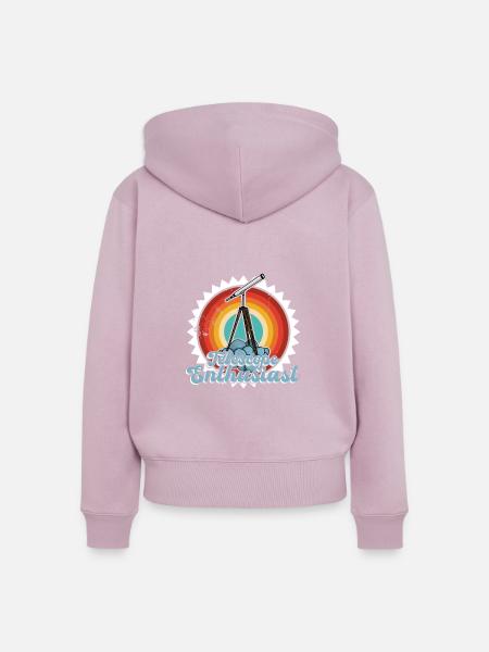 Sternenbeobachtung Teleskop Astronomen - Frauen Premium Bio Zip Hoodie - Altrosa