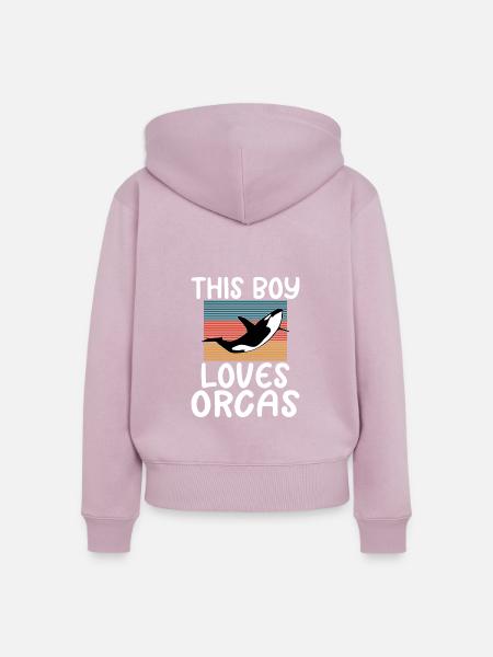 Orca Wal Geschenke - Frauen Premium Bio Zip Hoodie - Altrosa
