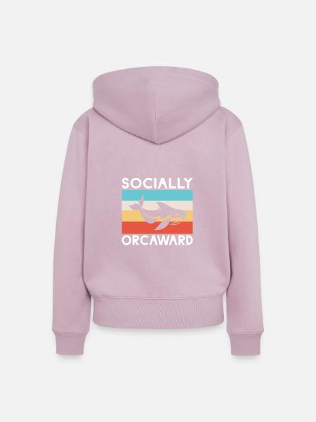 Orca Wal Geschenke - Frauen Premium Bio Zip Hoodie - Altrosa