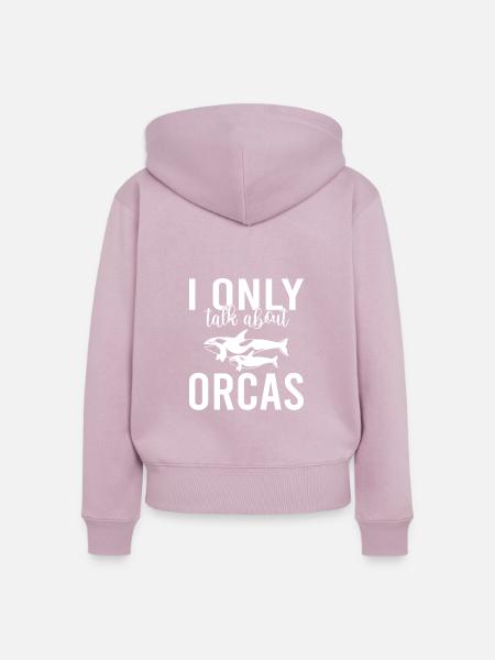 Orca Wal Geschenke - Frauen Premium Bio Zip Hoodie - Altrosa