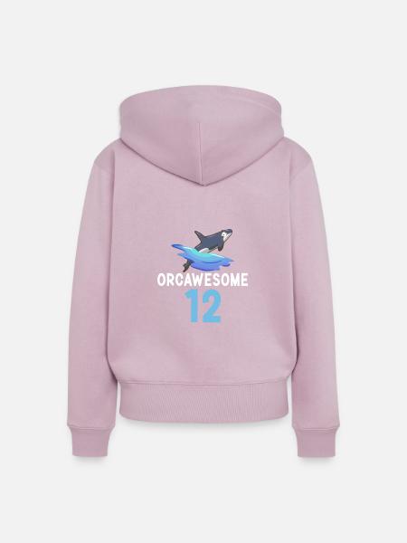 Orca Wal Geschenke - Frauen Premium Bio Zip Hoodie - Altrosa