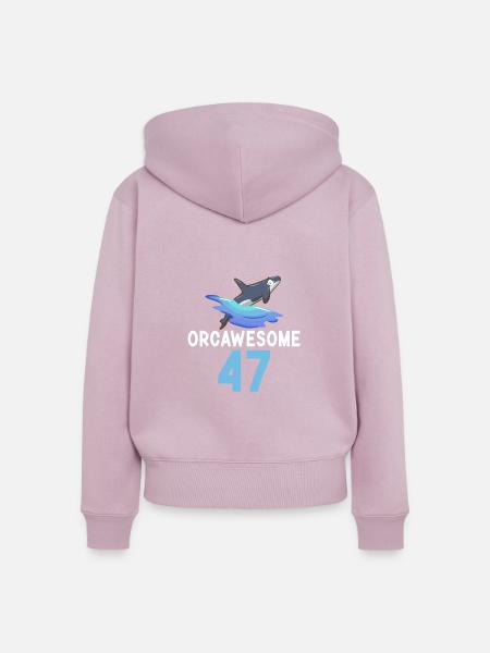 Orca Wal Geschenke - Frauen Premium Bio Zip Hoodie - Altrosa