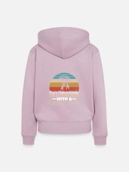 Great Dane Gifts - Frauen Premium Bio Zip Hoodie - Altrosa