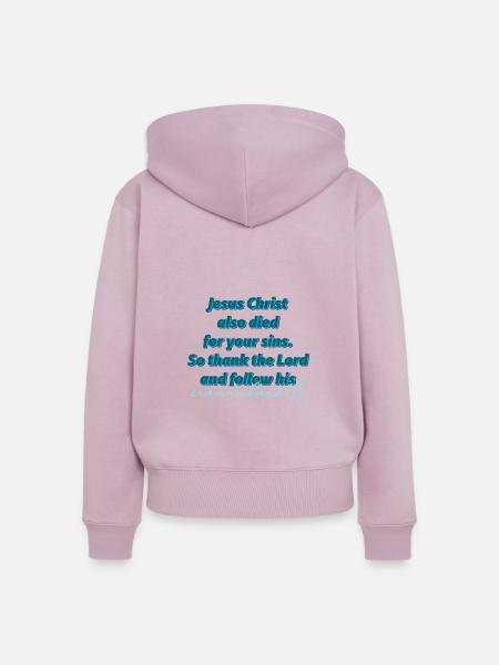 Jesu Gebote Bibelstudium Glaube Gott - Frauen Premium Bio Zip Hoodie - Altrosa