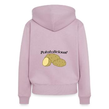 Kartoffelgemüse Gesundes Essen von Kartoffeln - Frauen Premium Bio Zip Hoodie - Altrosa - Hinten - Julia (174cm)