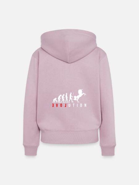 Evolution Einhorn - Frauen Premium Bio Zip Hoodie - Altrosa
