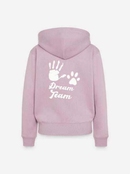 pfote hand dream team - Frauen Premium Bio Zip Hoodie - Altrosa